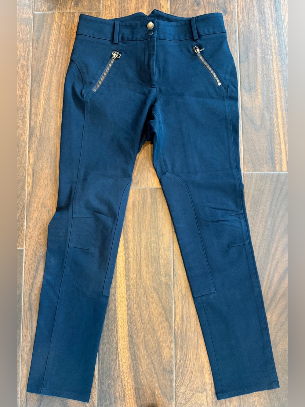 Veronica Beard VGUC Navy Zip Pocket Skinny Riding Pants Size 6 Stretch